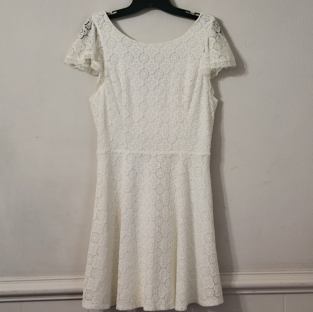 Miami White Puff Sleeve Fit and Flare Mini Dress